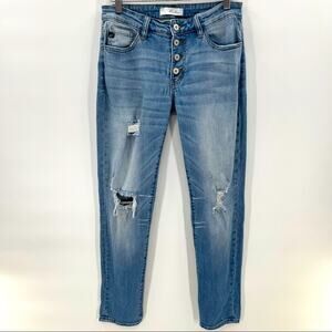 KanCan Light Wash Distressed Button Fly Jeans Size 26